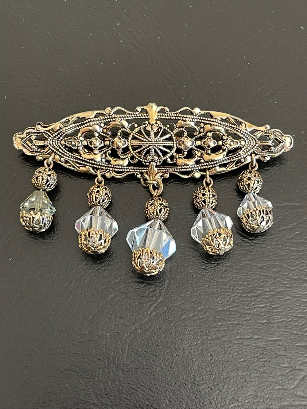 Vintage Miriam Haskell early sparkie stunning Dangly Drippy brooch.